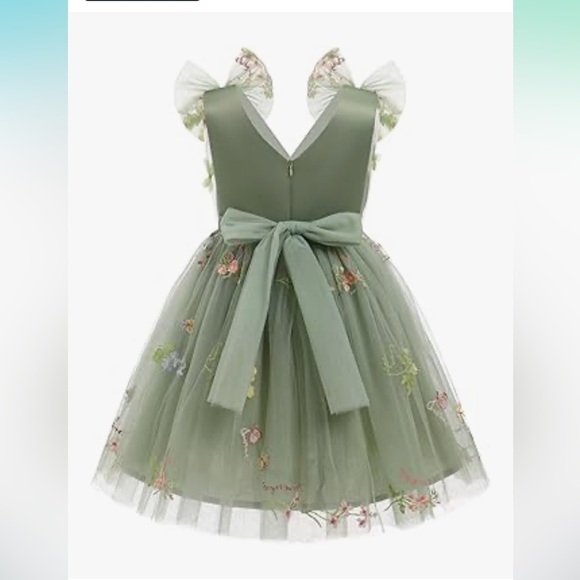 IMEKIS Toddler Kids Girls Butterfly Dress Sparkle Sequins Tulle Formal 2-3T - Picture 2 of 9